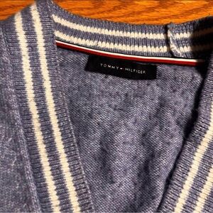 Tommy Hilfiger Navy and Cream Knit Sweater